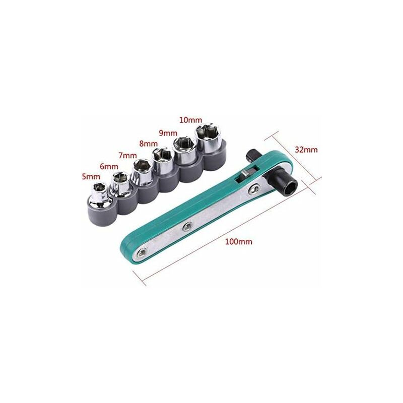 1/4" Ratcheting Angled Screwdriver Set With Right Angle Hexagon Screwdriver Bit And Sockets - Image 3