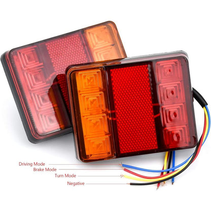 2 pcs 12V LED Tail Lights, Multifunctional Rear Lights For Tractor Truck Trailer - Image 3