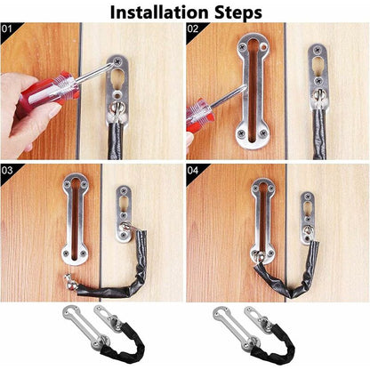 Security Lock Chains Door Anti-Theft Stainless Steel Chain Lock Guard Chain Door Latch Door Chain Security Lock For - Image 4