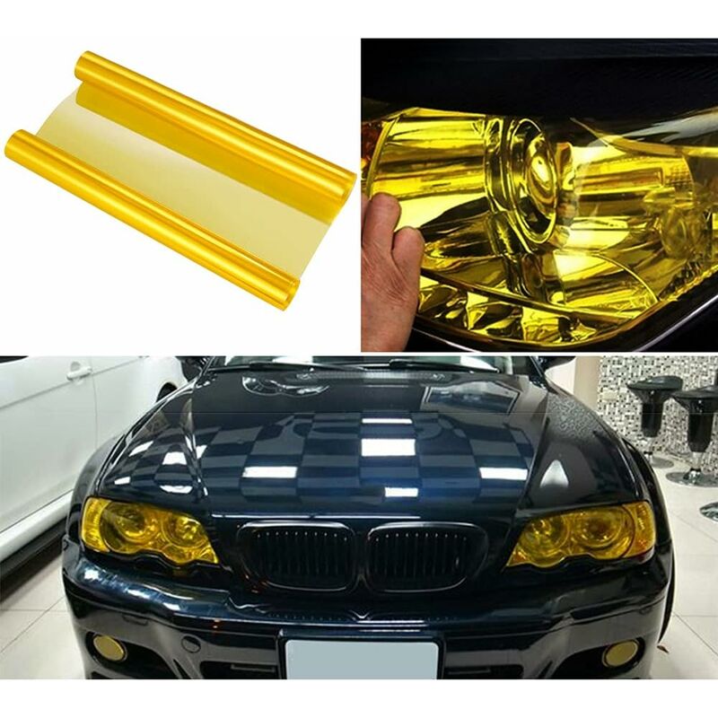 30Cm100Cm Car Fog Light Tail Light Vinyl Film Sticker (Yellow) - Image 3