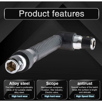 L-Shaped Socket Wrench Set - 1/4" Screwdriver And Bits - L-Shaped Extension Handle - Double Head Hex Socket Wrench For - Image 2