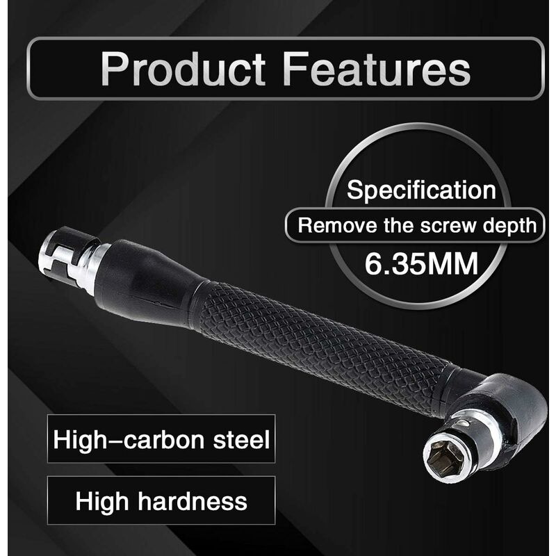 L-Shaped Socket Wrench Set - 1/4" Screwdriver And Bits - L-Shaped Extension Handle - Double Head Hex Socket Wrench For - Image 3
