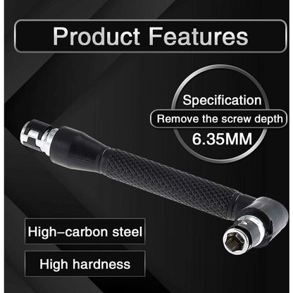 L-Shaped Socket Wrench Set - 1/4" Screwdriver And Bits - L-Shaped Extension Handle - Double Head Hex Socket Wrench For - Image 3