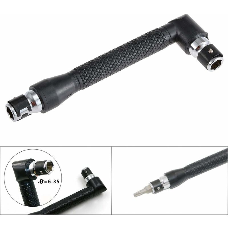 L-Shaped Socket Wrench Set - 1/4" Screwdriver And Bits - L-Shaped Extension Handle - Double Head Hex Socket Wrench For - Image 4