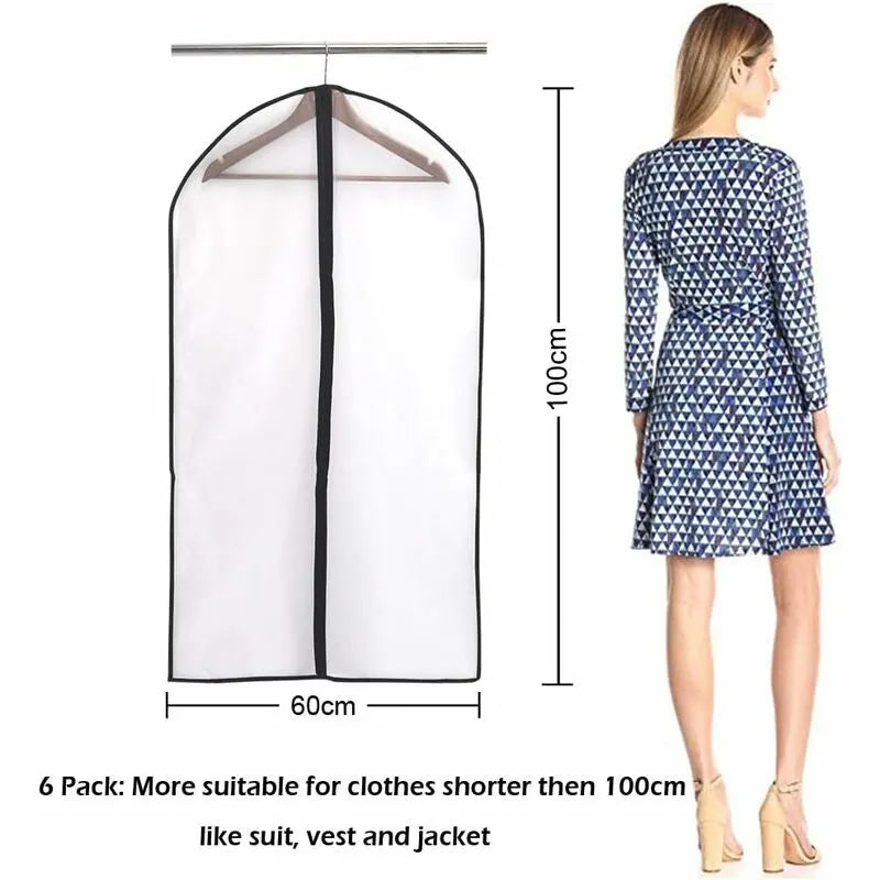 Garment Covers, Dustproof Waterproof Mite Moisture Proof, Semi Transparent Zip Protective Covers For Shirt Suits/Coats, - Image 3