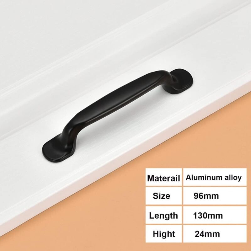 10X 96Mm Black Kitchen Cabinet Door Pulls Cupboard Drawer Bedroom Furniture Pull Handle - Image 3