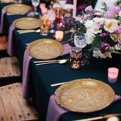 50 Pack 9" Rustic Wood Grain Paper Plates Disposable (Wood Grain 02) - Image 3