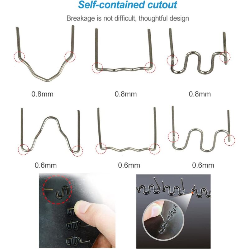 1800 pcs Tungsten Steel Hot Staples, 0.8Mm/0.6Mm Welding ROds Hot Staple Repair Welding Nail, For Car Bumper Plastic - Image 3