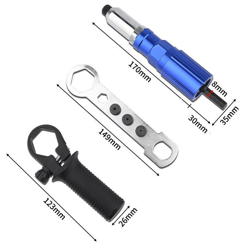 Blind Rivet Adapter To Rivet Gun - Riveting Bits For Cordless Screwdriver And Drill - Image 2