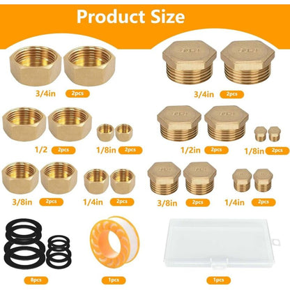 20 pcs Brass Threaded Caps With Threads, 05/10 08/13 15/21 20/27 12/17Male Water Inlet Plug Tap - Image 2