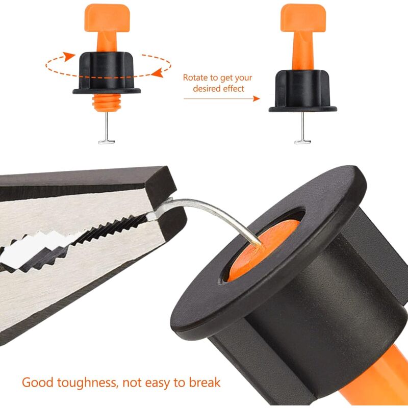 100 pcs Tile Leveling System, Reusable Tile Leveling System For Tiles, Ceramic Tiles, Wood Panels With 2 Special - Image 3