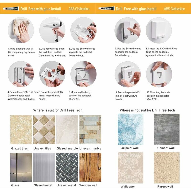Retractable Clothes Drying Rack Indoor Outdoor Wall Mounted Clothes Dryer Retractable Hanger Lock To Prevent Sagging - - Image 4