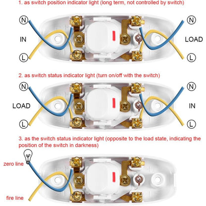 5 pcs Ac 250V 10A Compact Plastic On/Off ROcker Switch LED ROcker Switch Inline Cord Light Lamp Switch Control Solder - Image 3