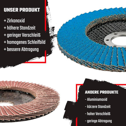 Compartment Discs │ Blue │ 10 Pieces │ Ø 125 Mm │ Grain 73 │ Stainless Steel │ Abrasive Discs │ Flap Discs - Image 2
