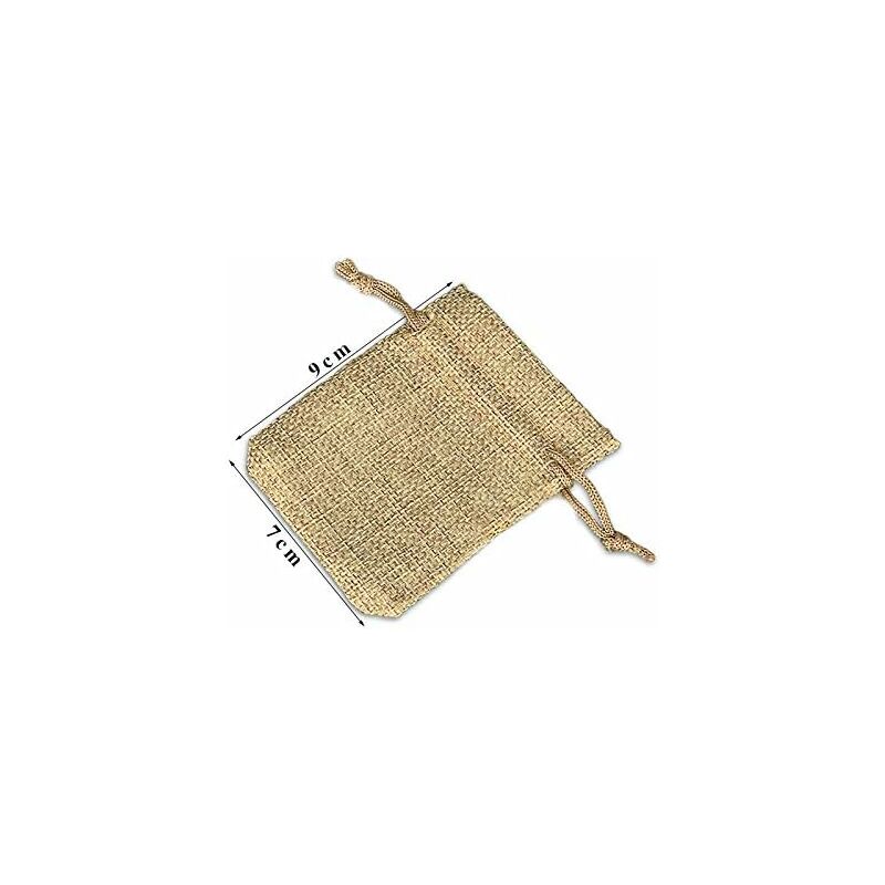 100 pcs Jute Bags 7X9Cm, Reusable Gift Bags, Burlap Pouches With Drawstring For Jewelry Gift Party Birthday Christmas - Image 2