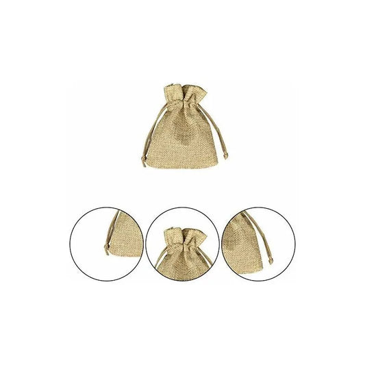 100 pcs Jute Bags 7X9Cm, Reusable Gift Bags, Burlap Pouches With Drawstring For Jewelry Gift Party Birthday Christmas - Image 3