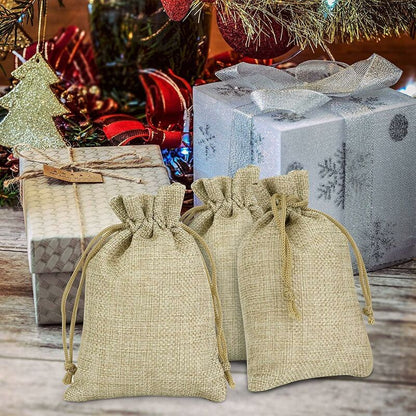 100 pcs Jute Bags 7X9Cm, Reusable Gift Bags, Burlap Pouches With Drawstring For Jewelry Gift Party Birthday Christmas - Image 4