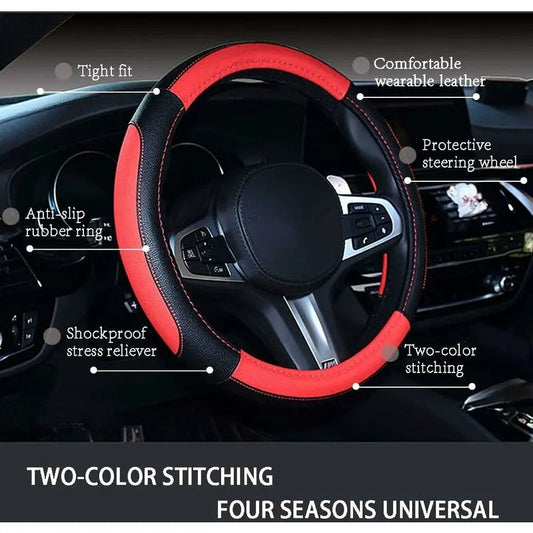 Car Steering Wheel Covers Wrap Microfiber Soft Anti-Slip Auto Steering Wheel Cover Protector Universal Car Accessories - Image 4
