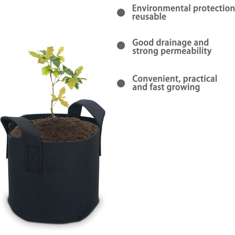 2 Pack 38 Litre - 10 Gallon Non-Woven Planting Bags - 40 X 30 Cm - With Carry Handles - For Garden, Greenhouse, Etc. - - Image 4