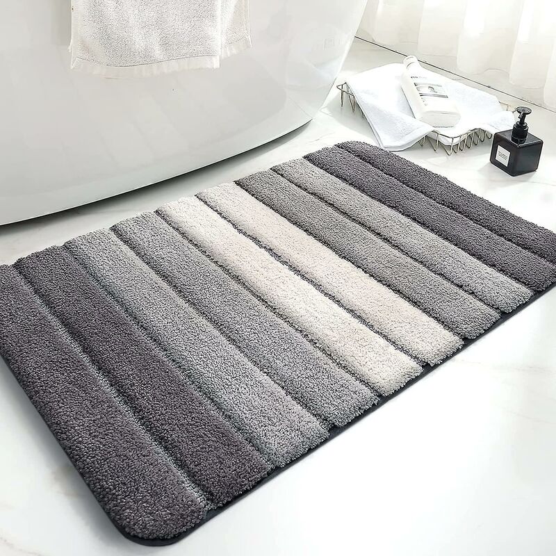 Non-Slip Bath Mat, Extra Soft Bathroom Rug, Machine Washableable, Water Absorbent, 40 X 60 Cm, Grey - Image 2