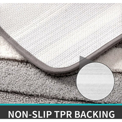 Non-Slip Bath Mat, Extra Soft Bathroom Rug, Machine Washableable, Water Absorbent, 40 X 60 Cm, Grey - Image 3