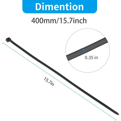 100 Pieces White Large Cable Ties, Extra Long 400Mm X 9Mm Cable Tie Nylon Uv Resistant, 80 Kgs Heavy Duty Cable Ties - Image 2