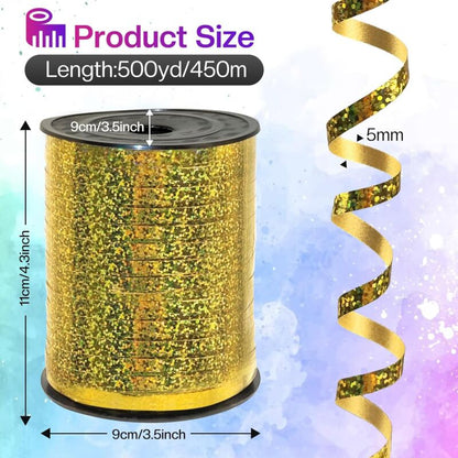 One Spool Smooth Gold Ribbon - 400M X 5Mm Gold Gift Ribbon For Wedding, Diy Arts & Crafts, Party And Gift Wrapping - Image 2
