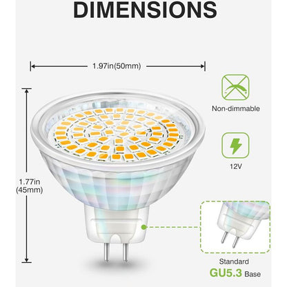 LED Bulbs Gu5.3 5W 12V Mr16 Spotlight Replace Halogen Spotlight 460 Lumens Warm White 3000K Non-Dimmable Pack Of 6 - Image 4