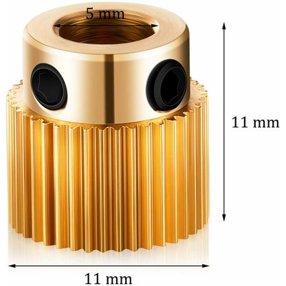 Extruder Wheel 3D Printer Parts Gear 40 Teeth Brass Extruder Wheel Compatible With Cr-10, Cr-10S, S4, S5, Ender 3, - Image 2