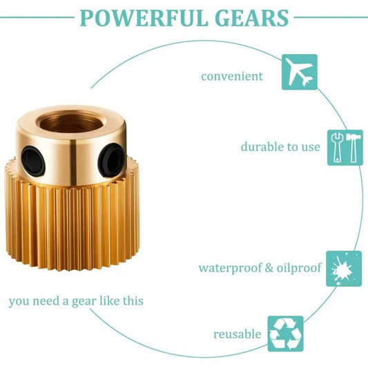 Extruder Wheel 3D Printer Parts Gear 40 Teeth Brass Extruder Wheel Compatible With Cr-10, Cr-10S, S4, S5, Ender 3, - Image 3