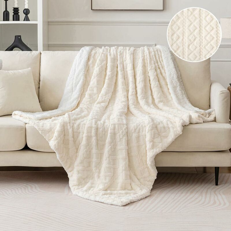 Blanket 100X150Cm Sherpa Fleece Blanket In Soft And Plush Wool With Heating Pile To Help You Sleep Better For Baby Bed - Image 4