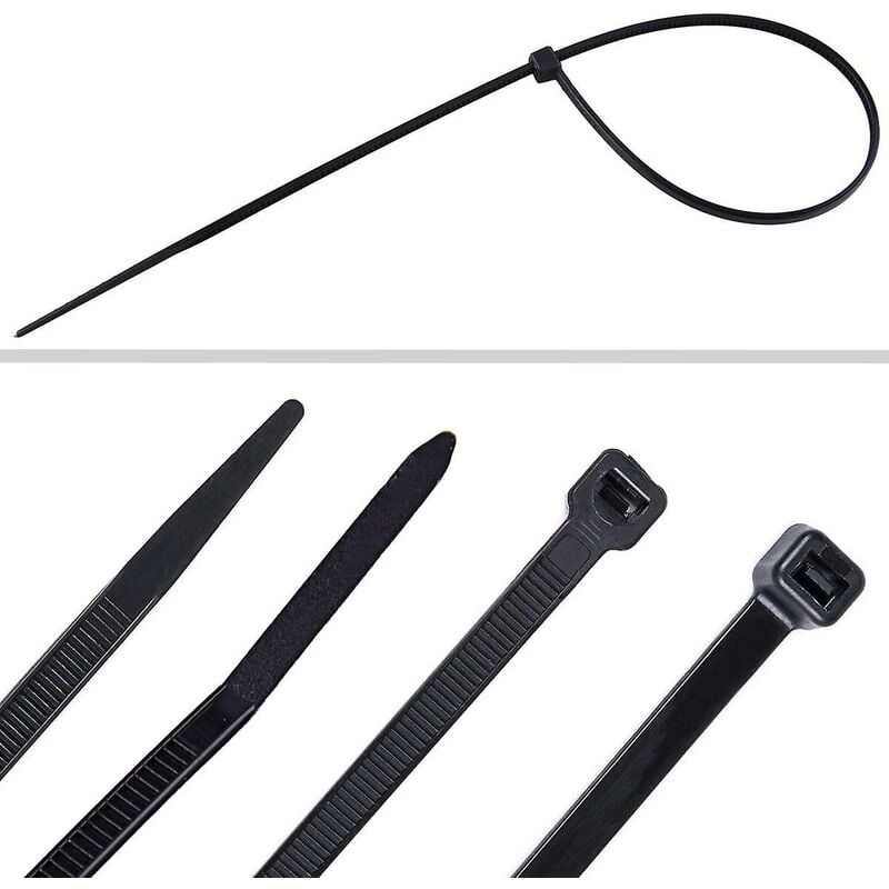 700 Piece Black Nylon Cable Ties, Lengths 4"/ 6"/ 8"/ 10"/ 12" - Image 2