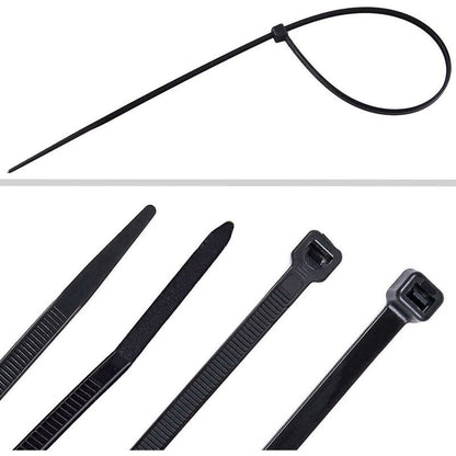 700 Piece Black Nylon Cable Ties, Lengths 4"/ 6"/ 8"/ 10"/ 12" - Image 2