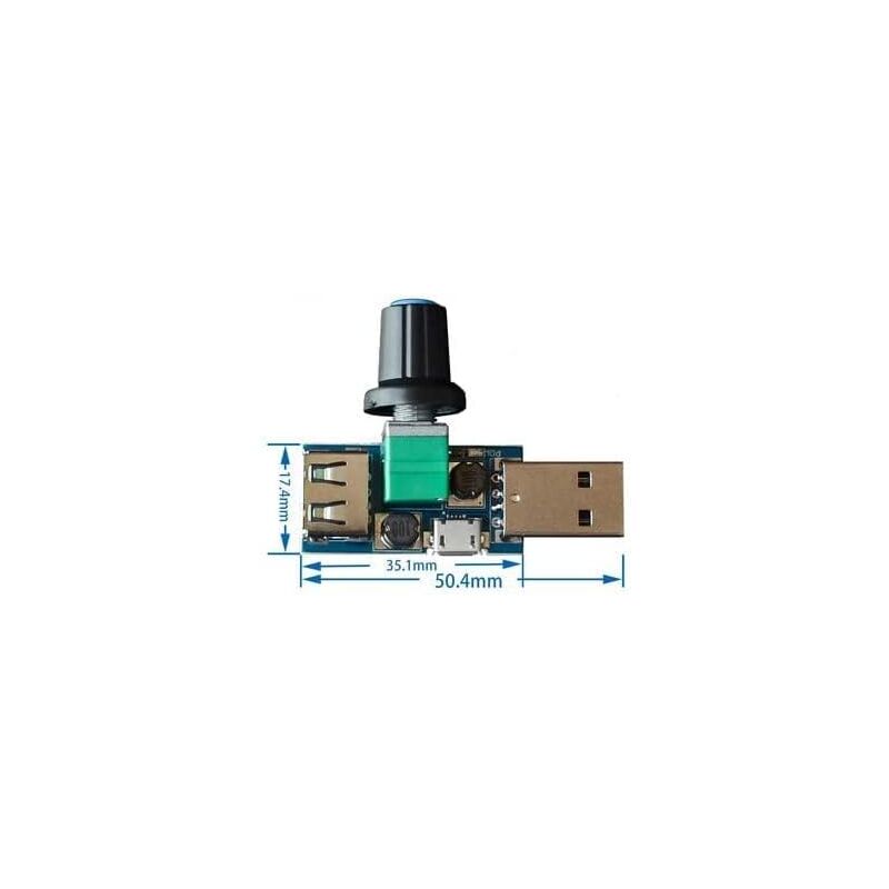 3 pcs 5W Usb Fan Speed Controller, Dc 5V Dc 4-12V To 2.5-8V Stepless Usb Fan Regulator Speed Control Knob With Switch - Image 3