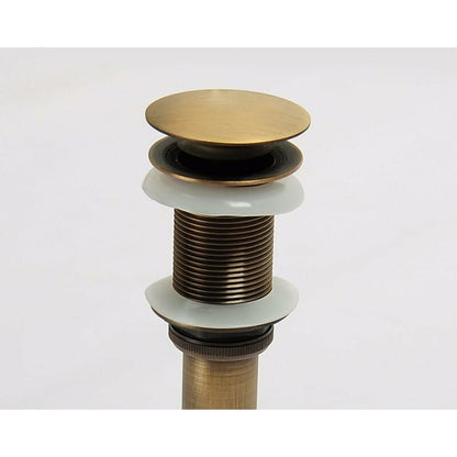 Single Handle Push-Pull Pop-Up Clicker Sink Faucet Build Plug Without Overflow (Antique Brass) - Image 3