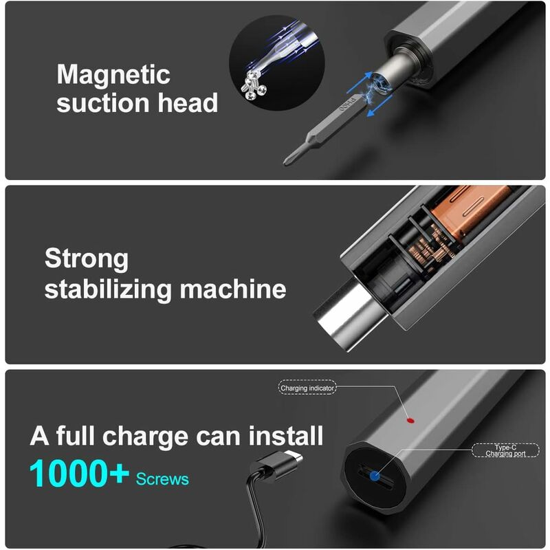 66 In 1 Cordless Electric Precision Screwdriver With LED Light Mini Electronic Screwdriver Kit For Toys Watches - Image 3