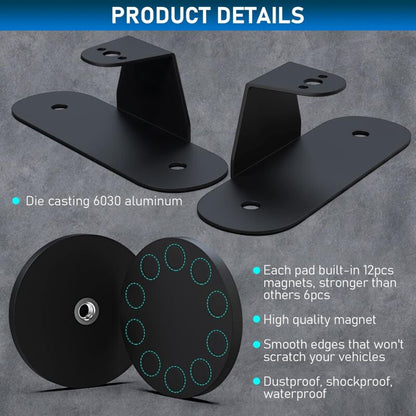 Magnetic Base LED Strip Mounting Bracket, Strong Suction Cup Holder For Straight Curved Side LED Strip Mounting, 2 - Image 2
