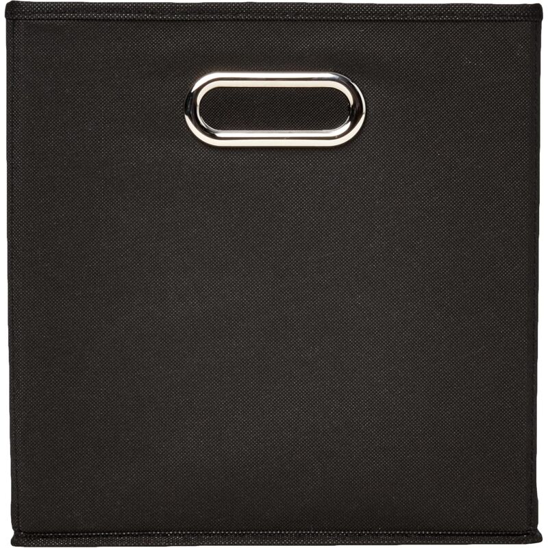 6 pcs Set Foldable Fabric Storage Cubes With Oval Grommets Black - Image 3