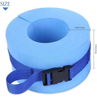 Foam Swimming Armbands, Water Aerobics Float Ring, Ankle Arm Belts With Quick Release Buckle 2 Pack, Blue - Image 2
