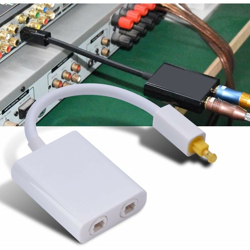 Dual Port Digital Optical Audio Splitter Easily Connect Multiple Components Without Swapping Connections Low Jitter - Image 3