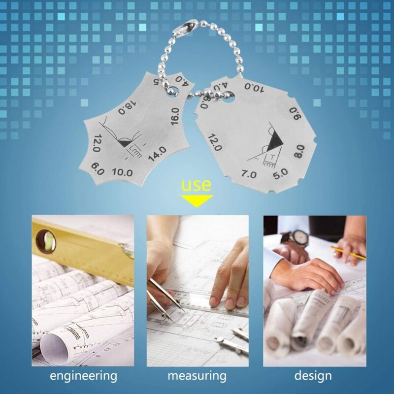 Welding Gauge, Fillet Weld, T-Joint, Throat Depth, Leg Length, Two-Piece Gauge Ruler, Made Of High Quality Stainless - Image 2