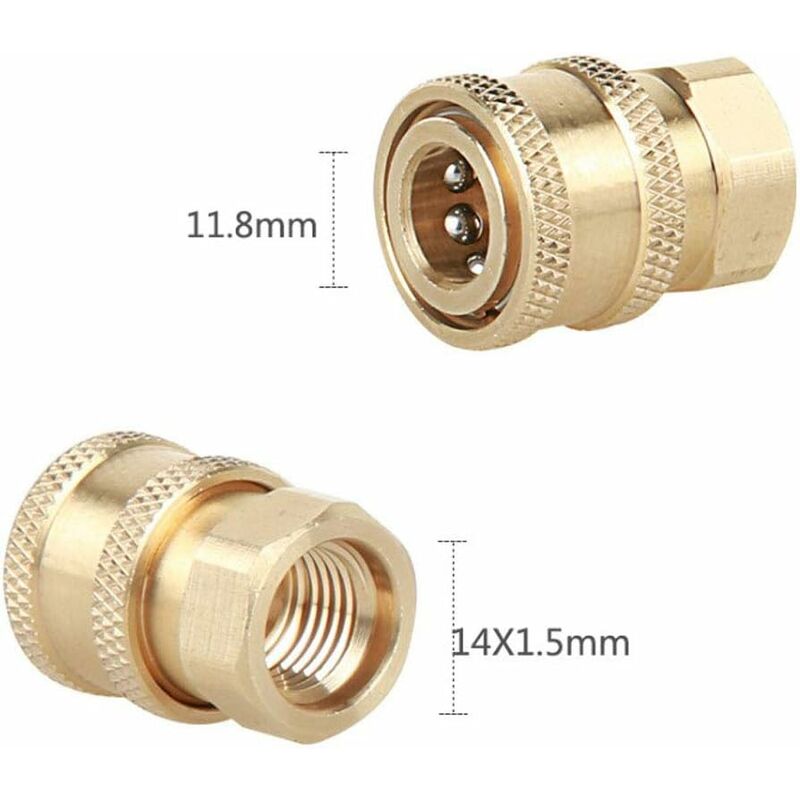 High Pressure Sprayer Nozzle Connectors, M14 Thread, 1/4 Quick Connector, Hose Connection Parts, Snow Foam Bottle - Image 2
