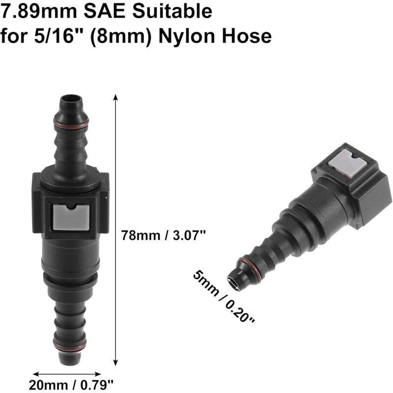 7.89Mm To 8Mm Straight Car Fuel Hose Quick Release Connector 2 Set - Image 2