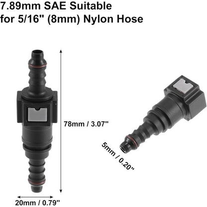 7.89Mm To 8Mm Straight Car Fuel Hose Quick Release Connector 2 Set - Image 2