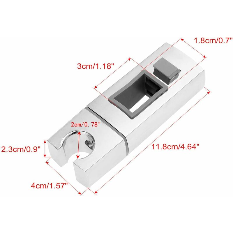 Adjustable Rectangular Shower Head Sliding Bracket Holder For Bathroom - Image 2