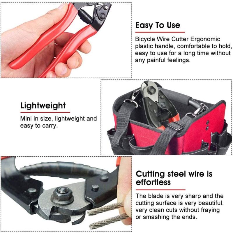 Bicycle Cable Cutter 190Mm Chrome Vanadium Steel Bicycle Cable Cutter Pliers Bike Cable Cutting Tools For 1Mm - 7Mm - Image 3