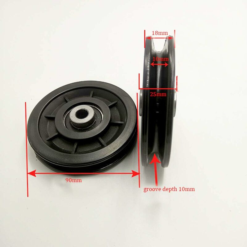 90Mm Bearing Nylon Pulley, Muscle Training Pulley, Universal Wheel For Cable Machine Gym Equipment Garage Door, Sliding - Image 2