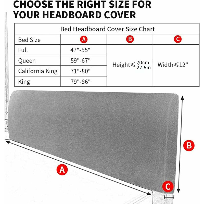 Stretch Headboard Cover For Queen And King Size Bed, Curved Dustproof Protector Slipcover For Bedroom Decor (Champagne, - Image 2