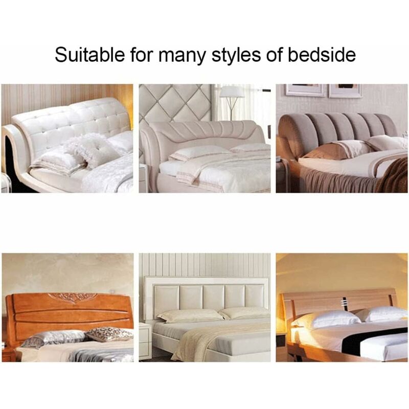 Stretch Headboard Cover For Queen And King Size Bed, Curved Dustproof Protector Slipcover For Bedroom Decor (Champagne, - Image 4