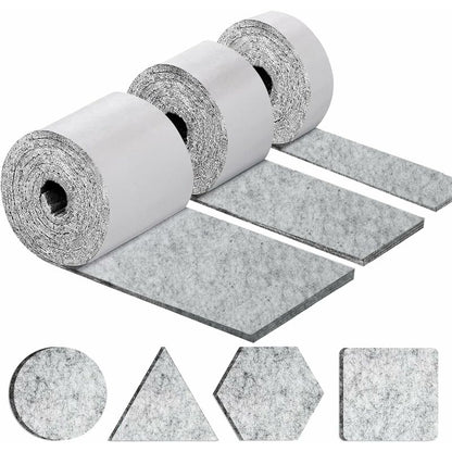Self-Adhesive Furniture Pads, Furniture Chair Pads 3 ROlls (100 10Cm+100 5Cm+100 2Cm), Chair Pad 4Mm-Thick Felt Pad